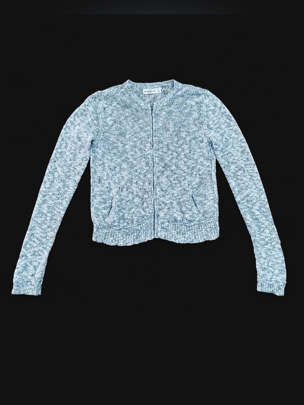 Abercrombie & Fitch Gray Marled Knit Zip Up Sweater Cardigan XS